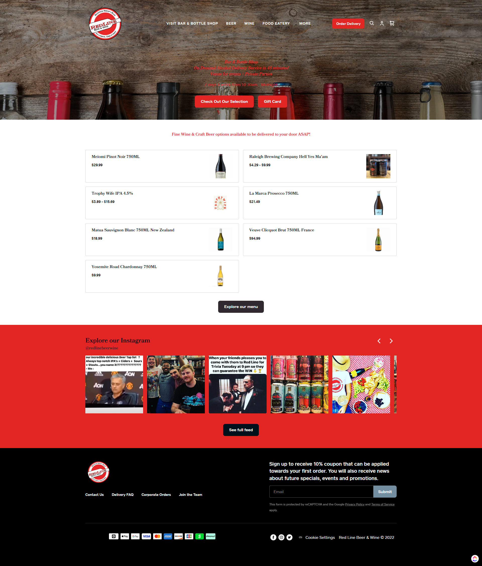 A screenshot of a website with a brick wall in the background.