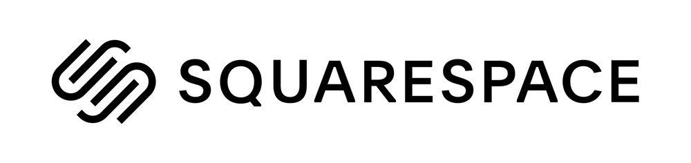 A black and white logo for squarespace on a white background.