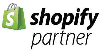 The Shopify Partner logo, featuring a green shopping bag icon with a white 