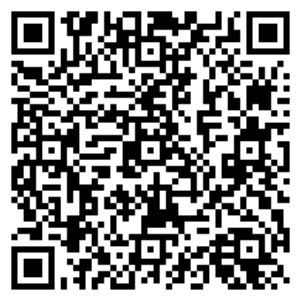 QR code: Black and white square matrix containing encoded data.