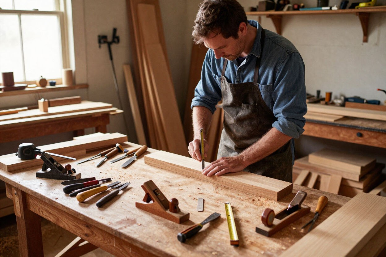 Matt Ball, founder of Cabinetry For Cats, working on custom cat cabinetry in his Geelong workshop.