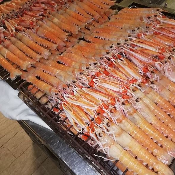 griglie con scampi