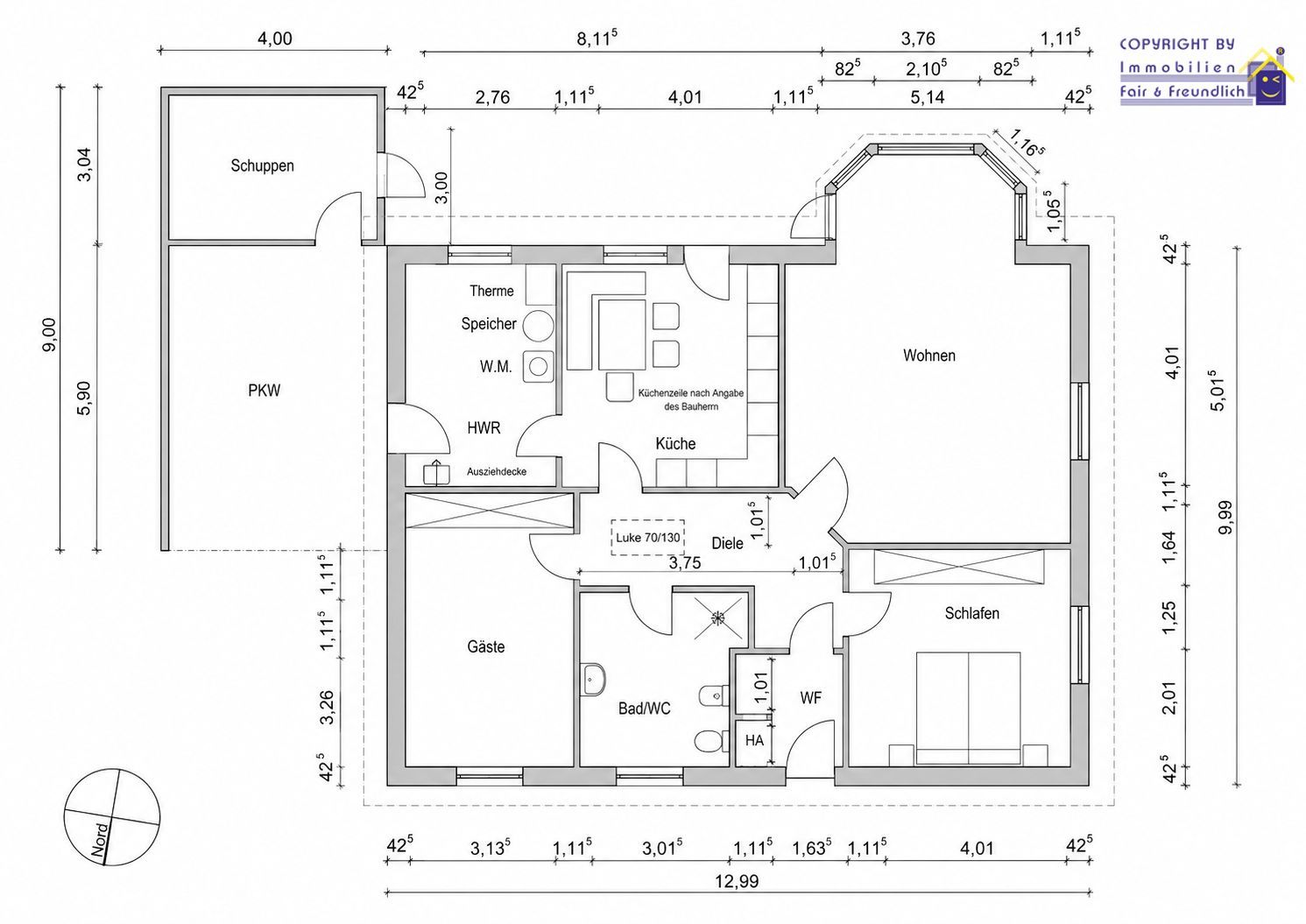 Grundriss Bungalow