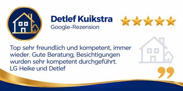 Immobilienmakler Wertermittlung und Hausverkauf Kundenbewertungen in Ostfriesland
