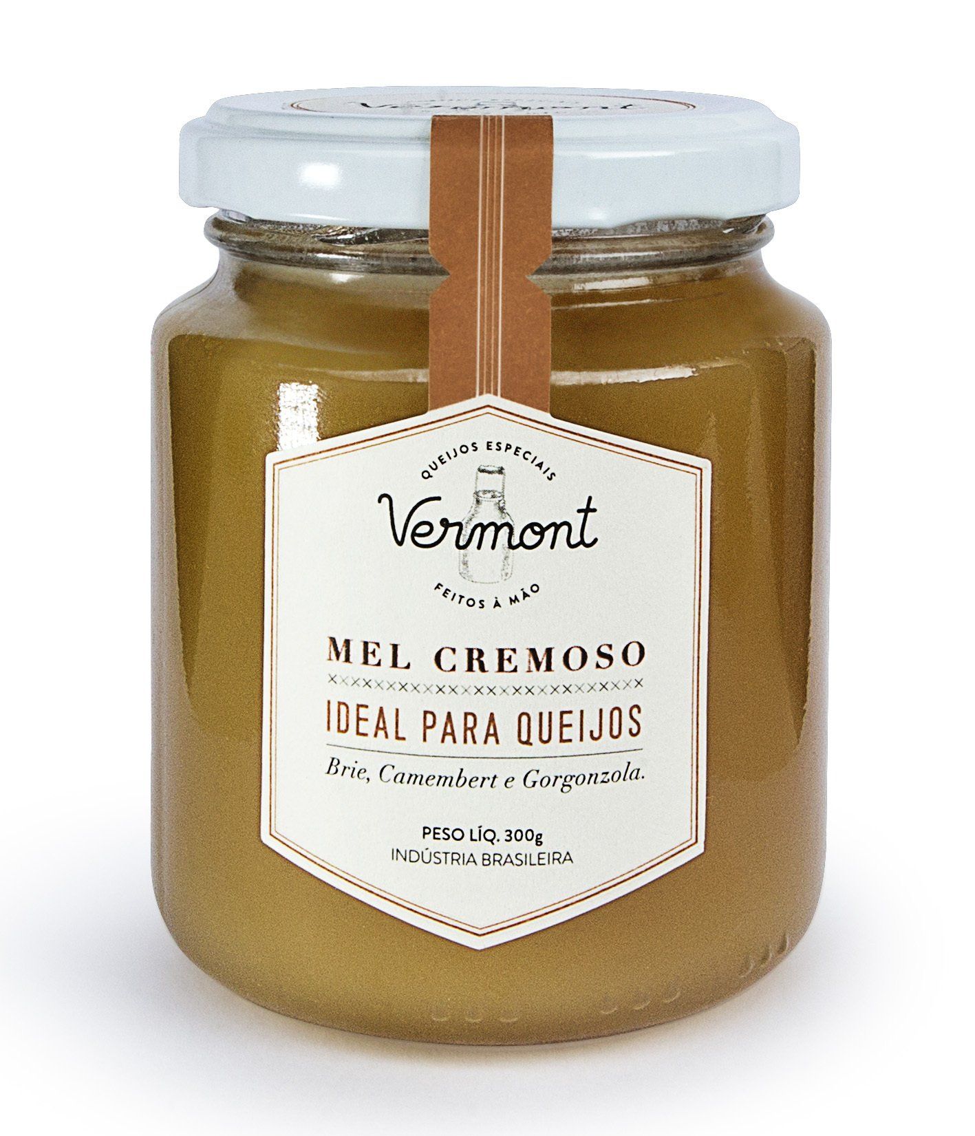A jar of vermont mel cremoso ideal para queijos