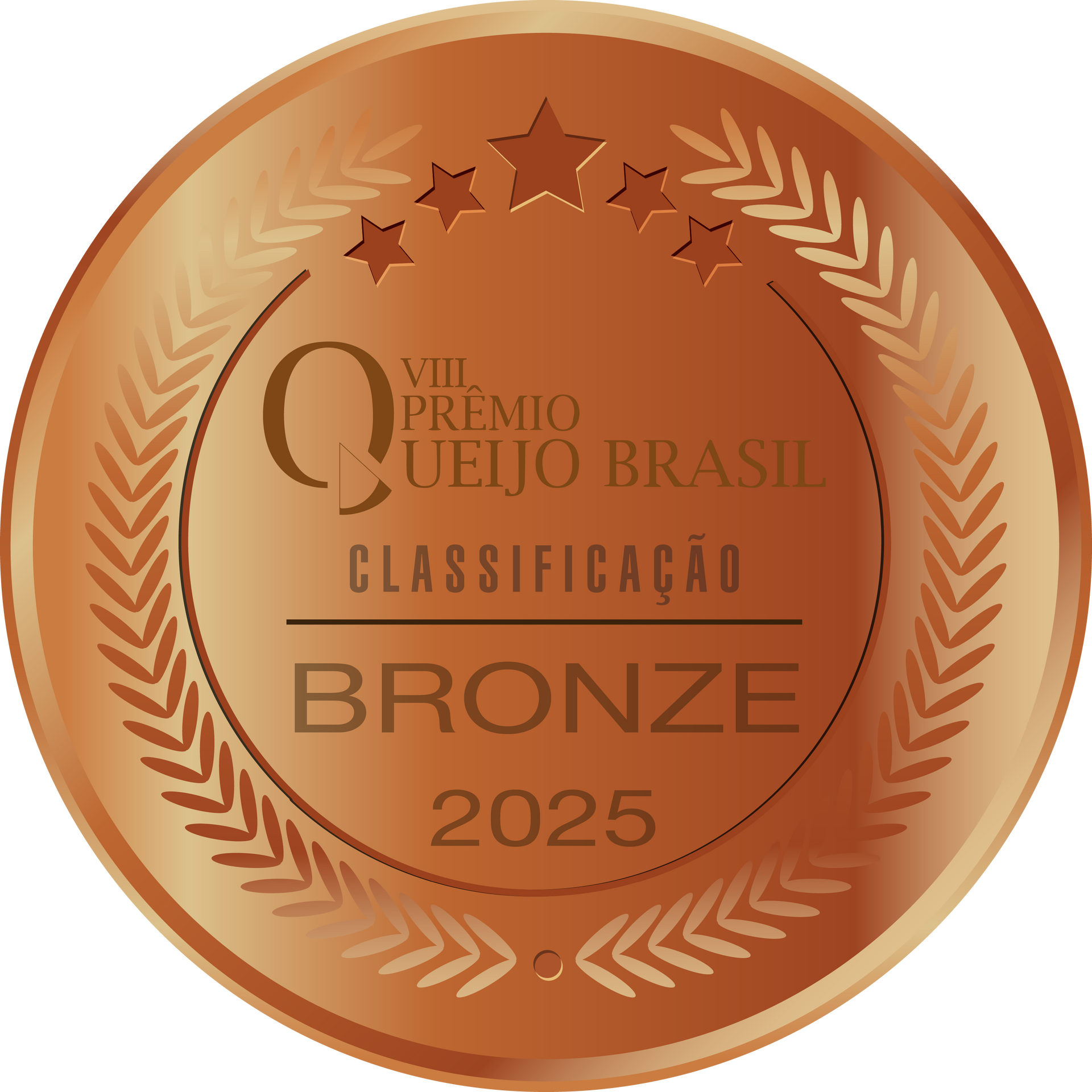 Um distintivo de bronze do prêmio mundial de queijos para 2023-24