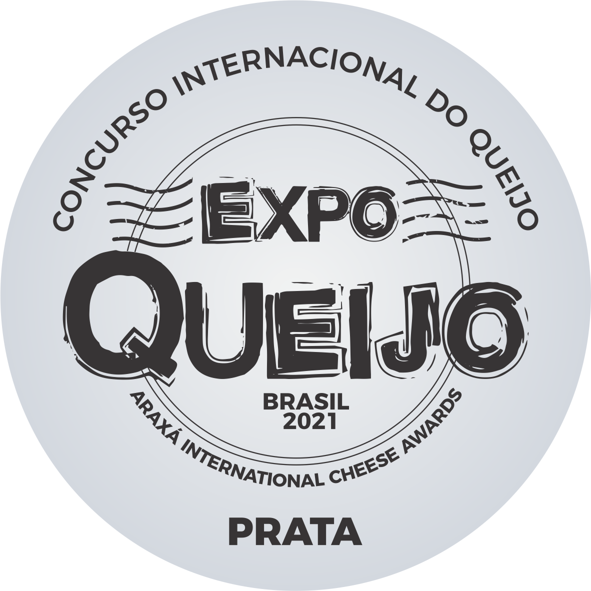 Um logotipo para o prêmio internacional de queijo prata