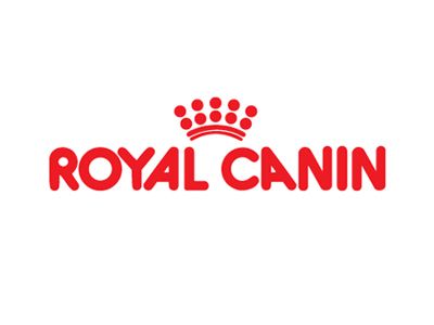 Red Royal Canin logo with crown on a white background