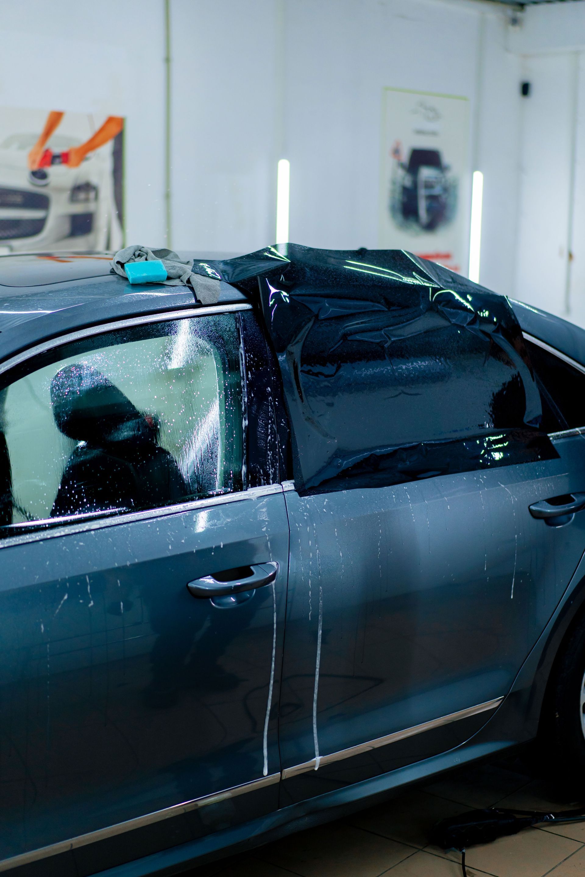 Installing window tint to a car