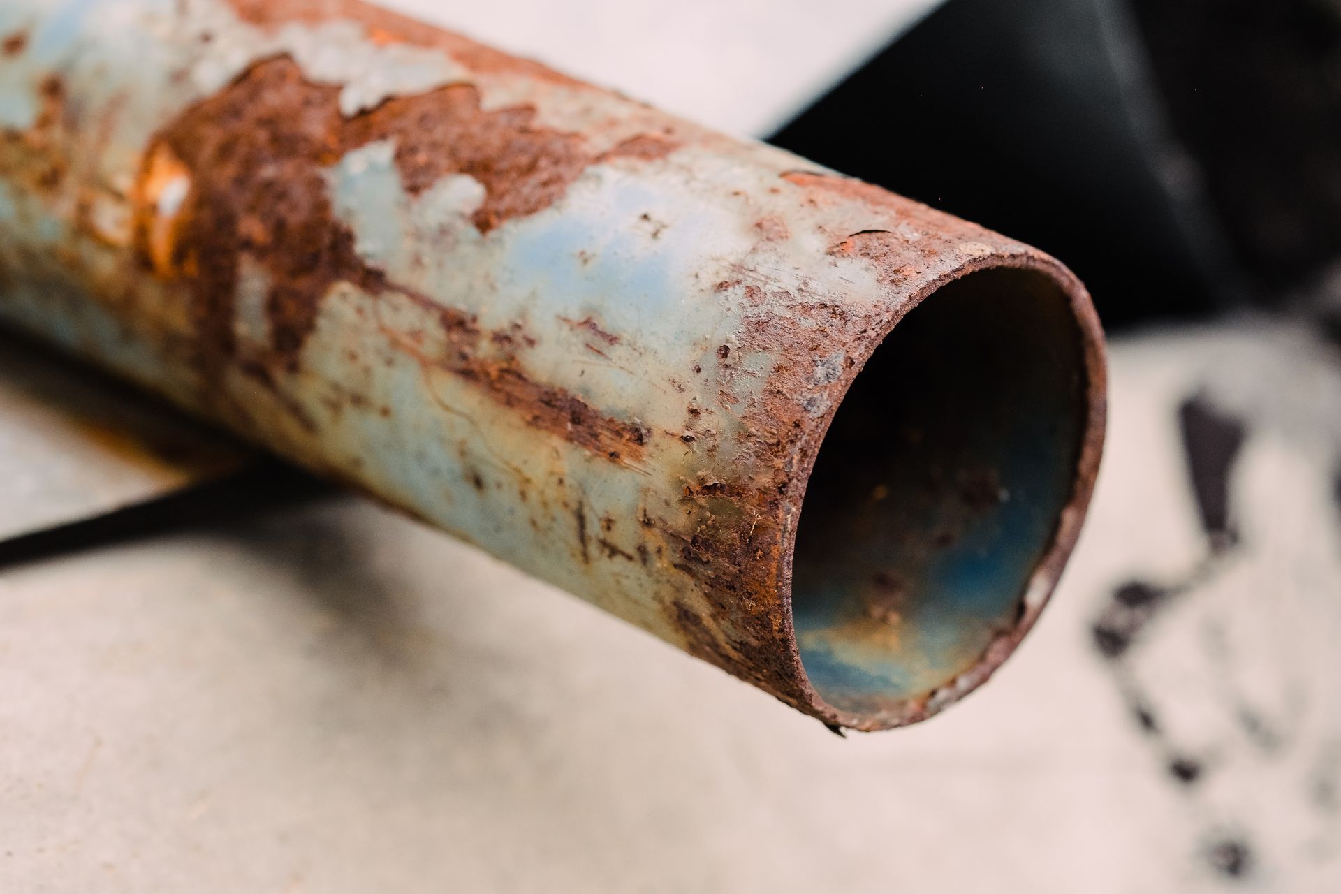 A corroded pipe.
