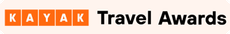 Kayak Travel Awards logo. Orange blocks spell KAYAK, followed by 