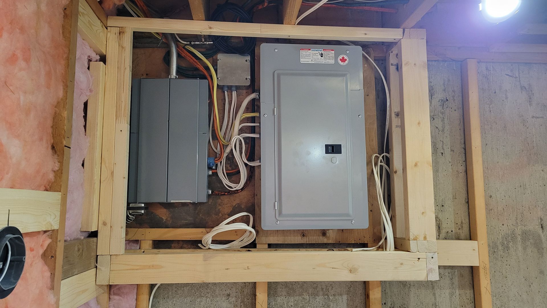 Electrical panel in an Edmonton home where whole-home surge protection is installed