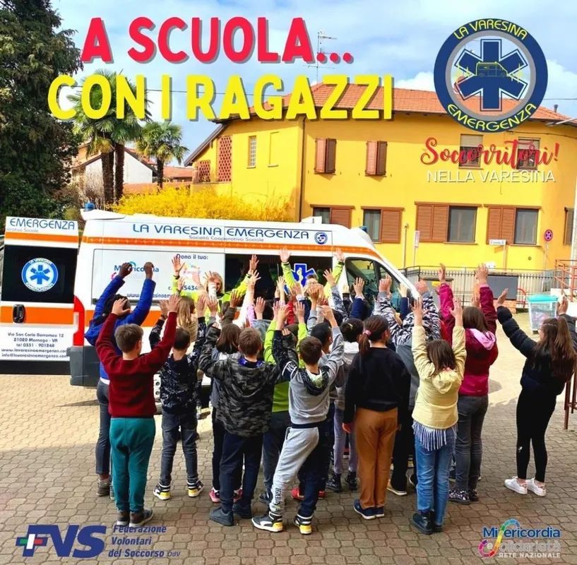 A scuola Bimbi 118 La Varesina Emergenza Montonate (VA)