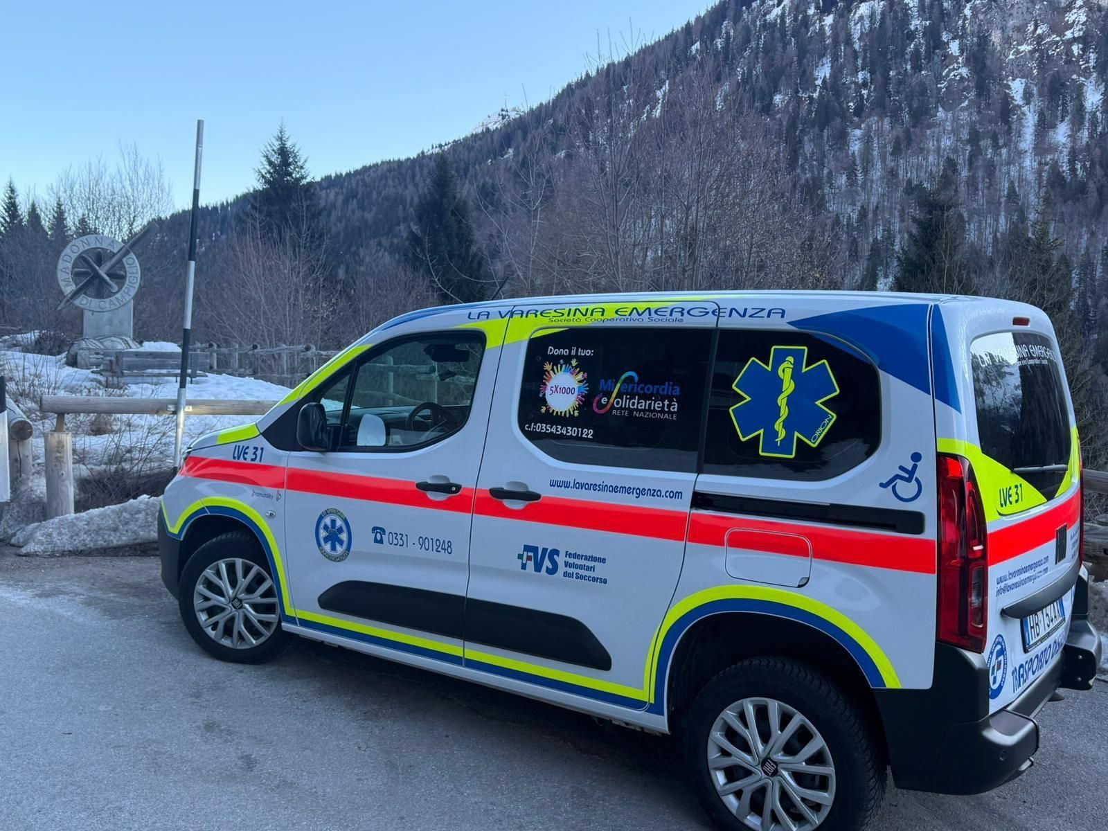 mezzi Olimpiadi invernali Cortina 2026 La Varesina Emergenza Montonate (VA)