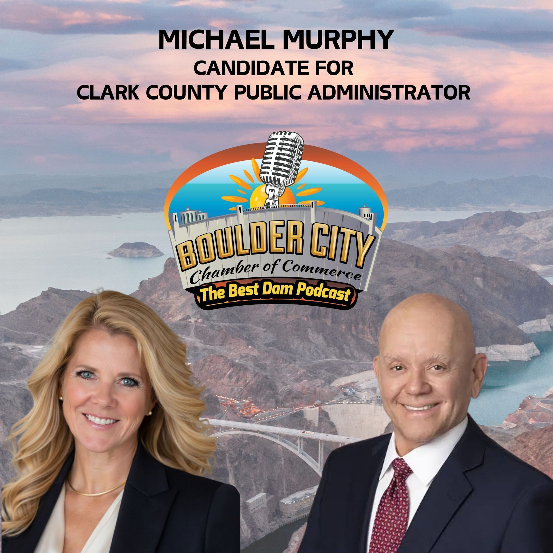 Podcast host Jill interviewing Clark County Public Administrator candidate Mike Murphy