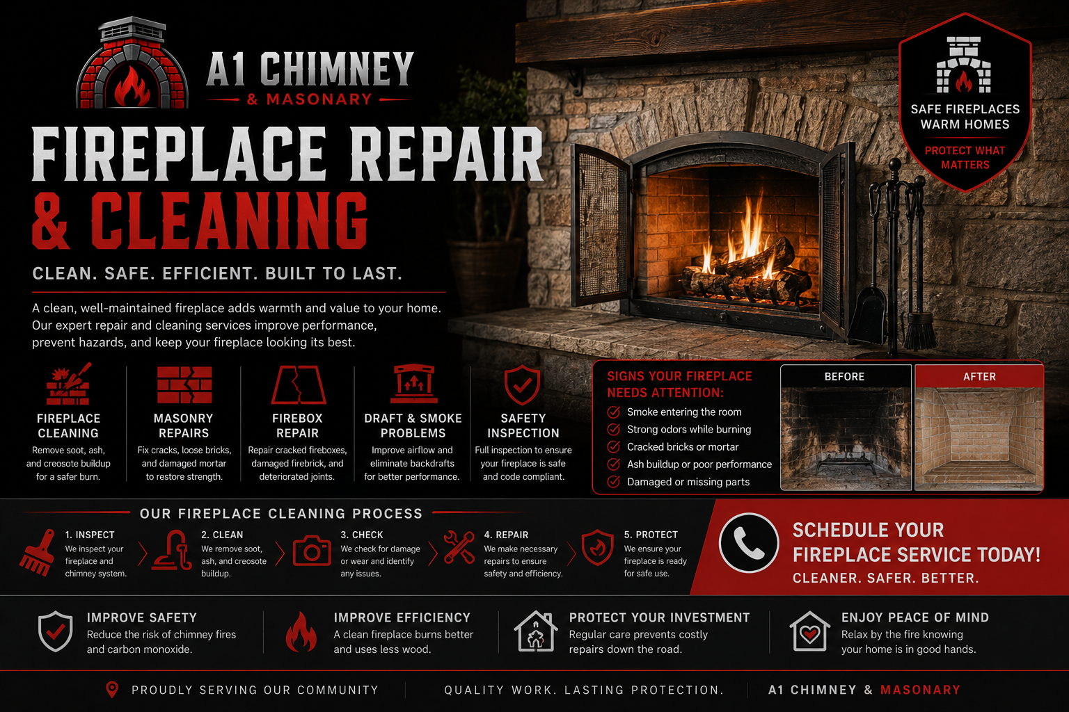 Fireplace repair and insert installation Cincinnati Ohio
