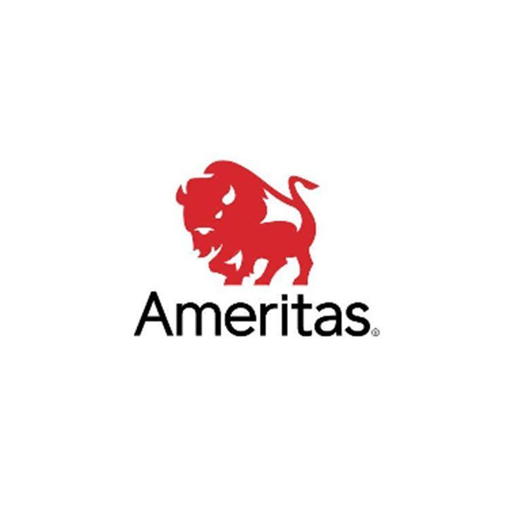 The ameritas logo has a red bison on it