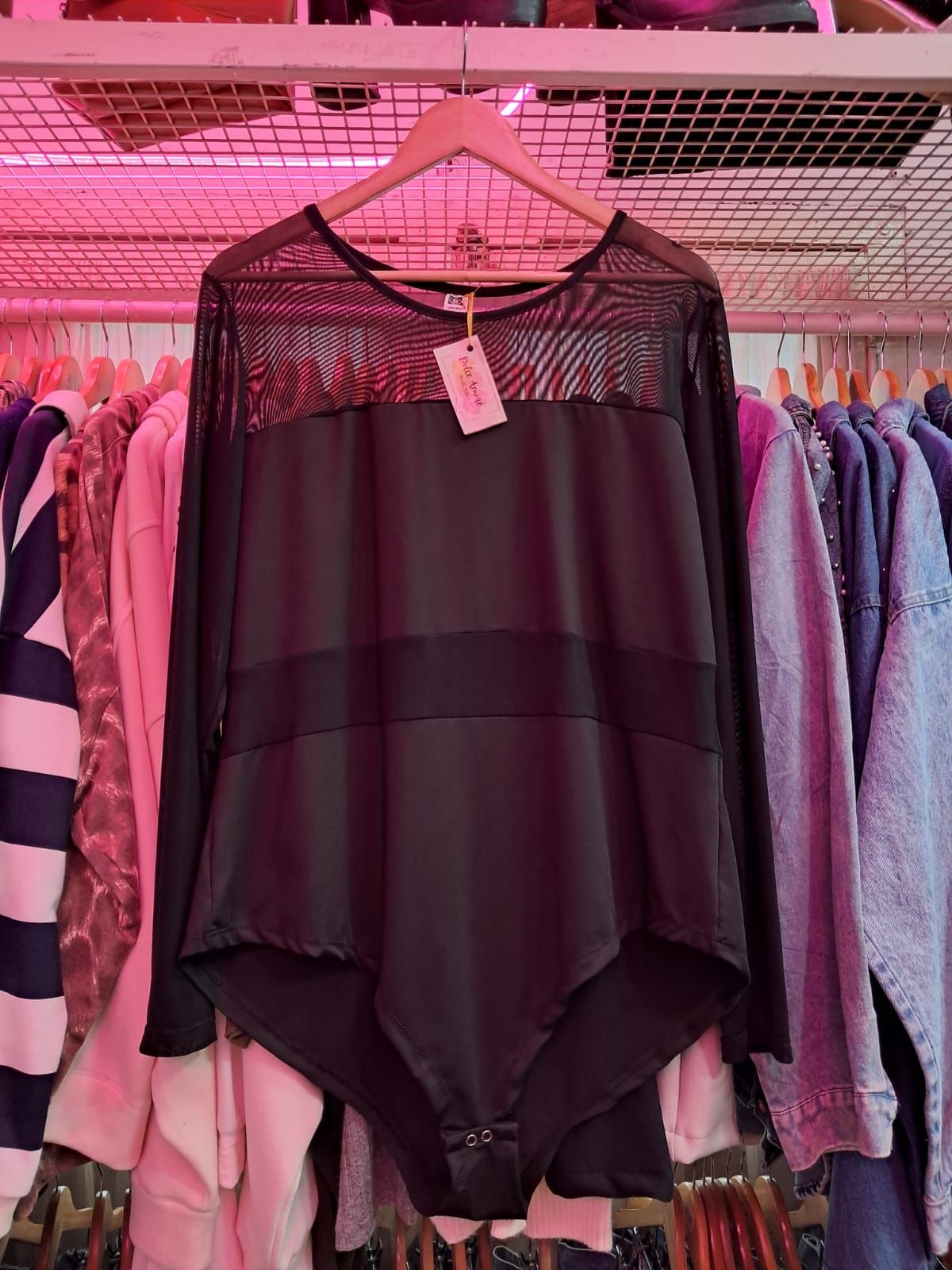 Body con cintura de tul