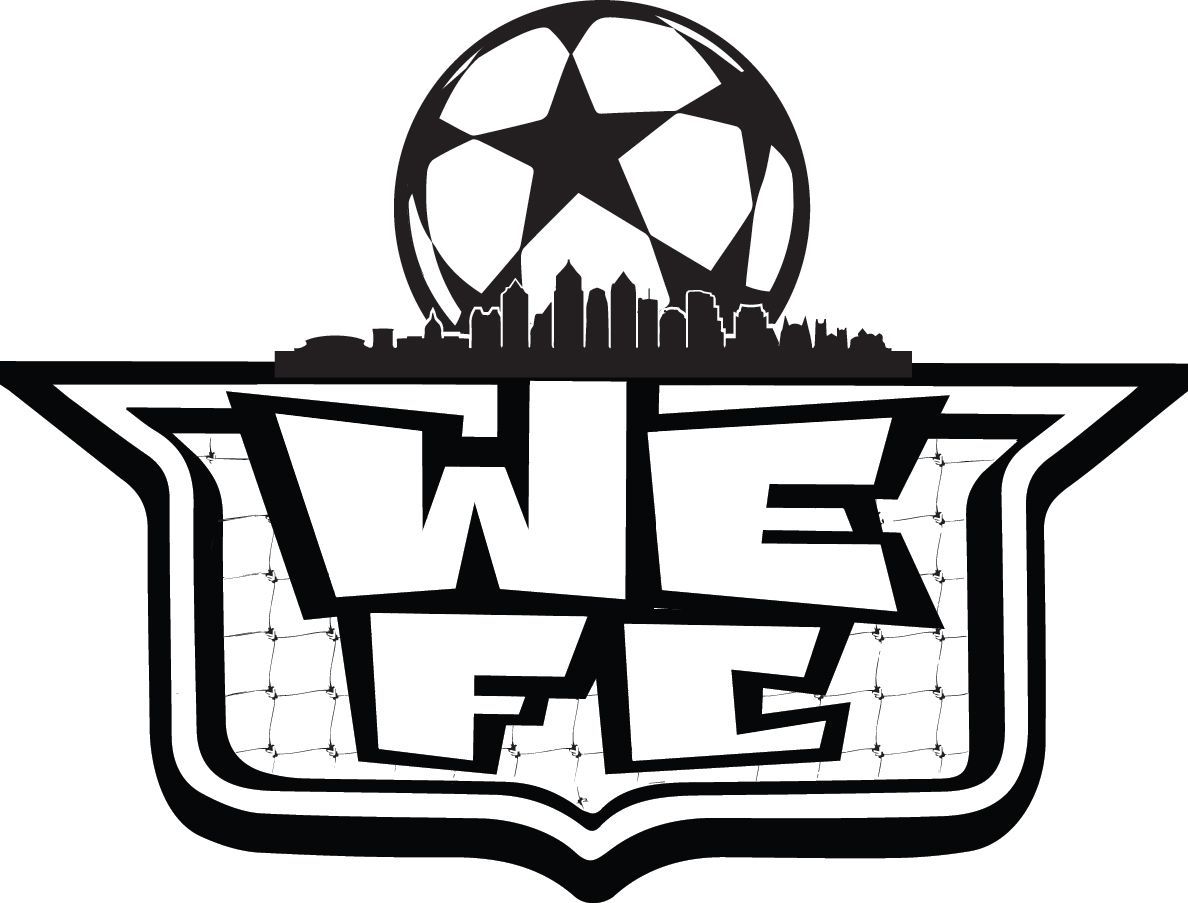 Black-and-white WFC logo with a soccer ball above the letters