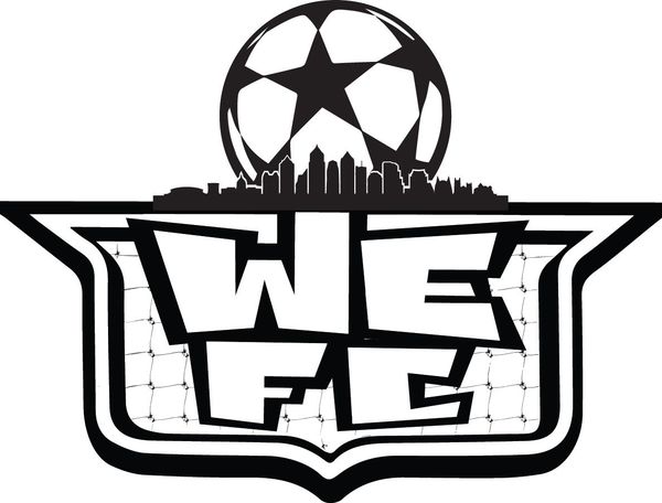 Black-and-white WFC logo with a soccer ball above the letters