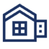 Select One Security Home Icon, blue with house