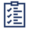 Select One Security Smart Home Icon, blue with checklist