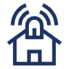 Select One Security System Icon, blue with radio waves