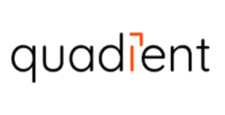 Quadient logo with orange accent over  the i