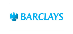 Barclays logo: blue bird and text on white background.