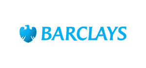 Barclays logo: blue eagle emblem and wordmark on white background.