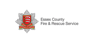 Essex County Fire & Rescue Service logo with a starburst emblem and text.