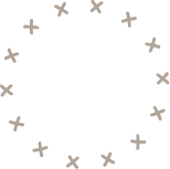 There are many crosses in a circle on a white background.