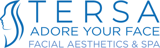 TERSA Adore Your Face Facial Aesthetics & Spa logo in blue on white background