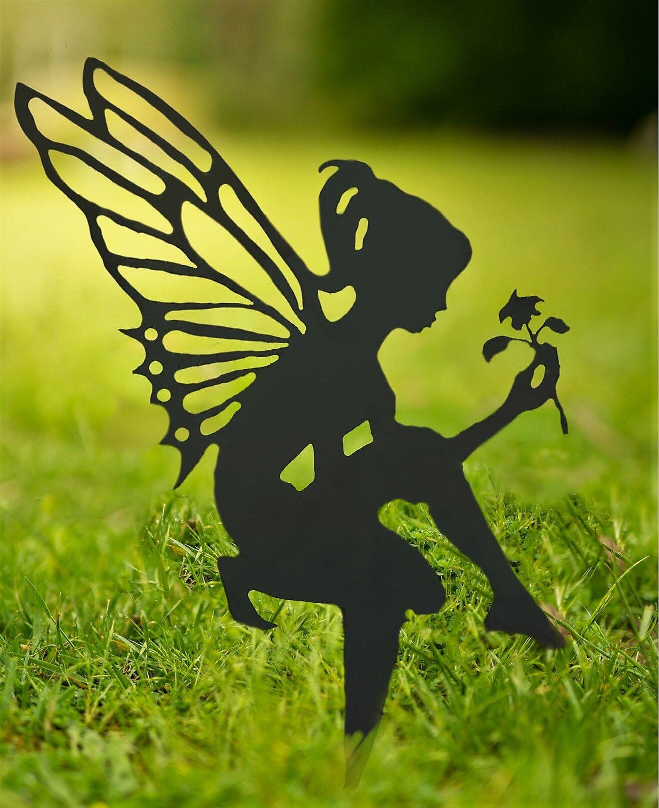 Fairy Garden Designs Metal Silhouette Sculpture - Corten Steel Garden Art