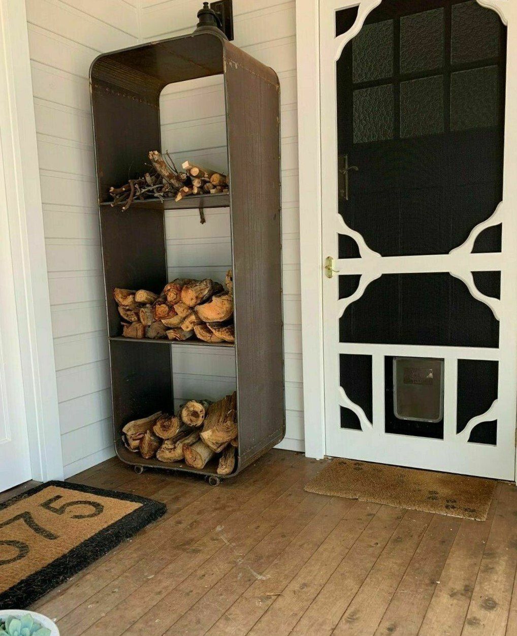 RustyRose Rectangle Wood Stacker Log Holder