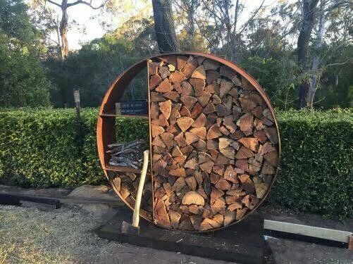 RustyRose Metal Corten Steel Wood Stacker Log Holder