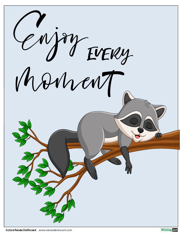 Raccoon sleeping on a branch; 