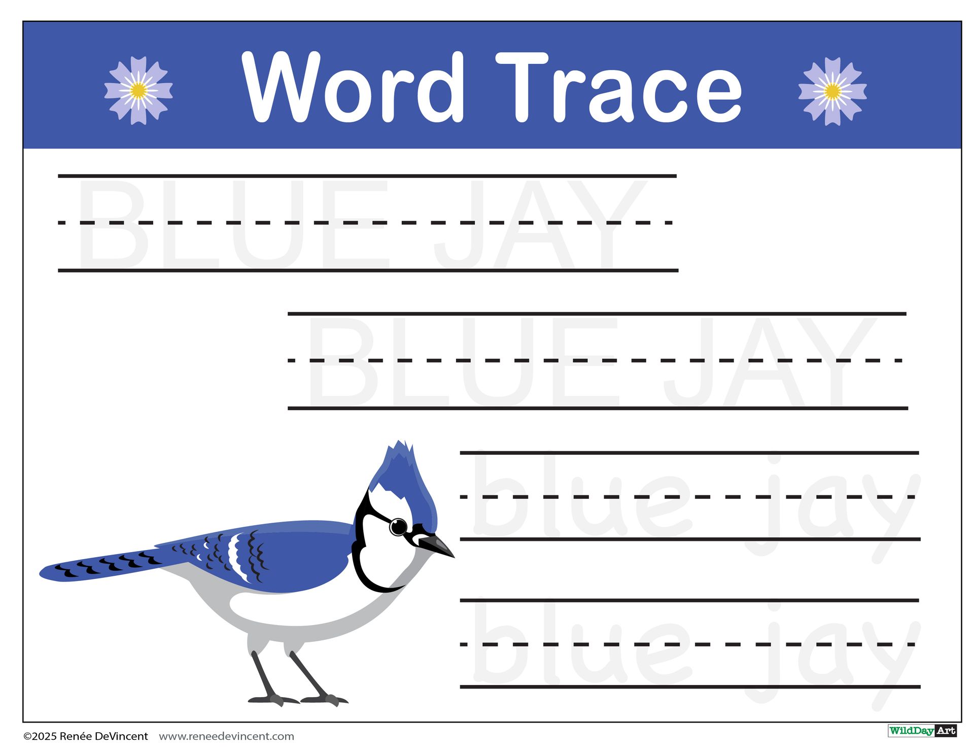 Word trace worksheet with 