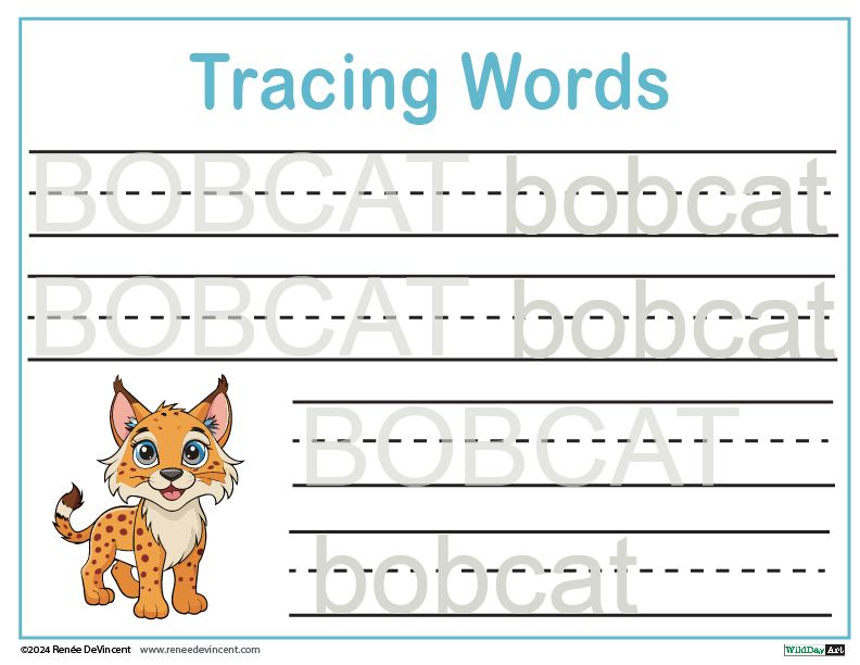 Tracing worksheet for the word 