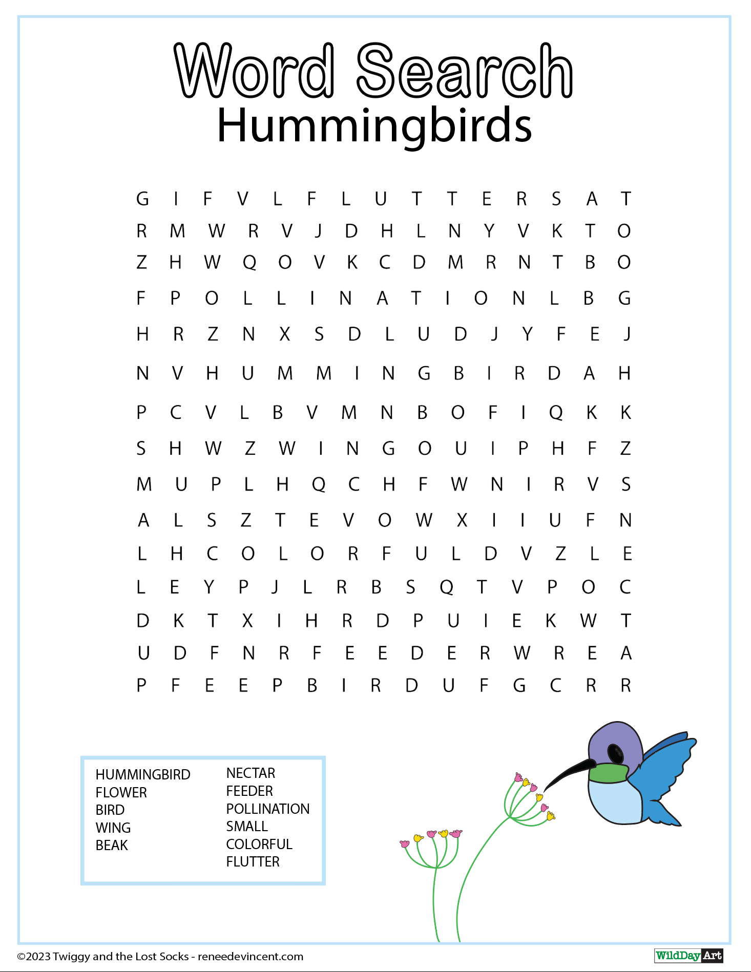 Word search puzzle titled 