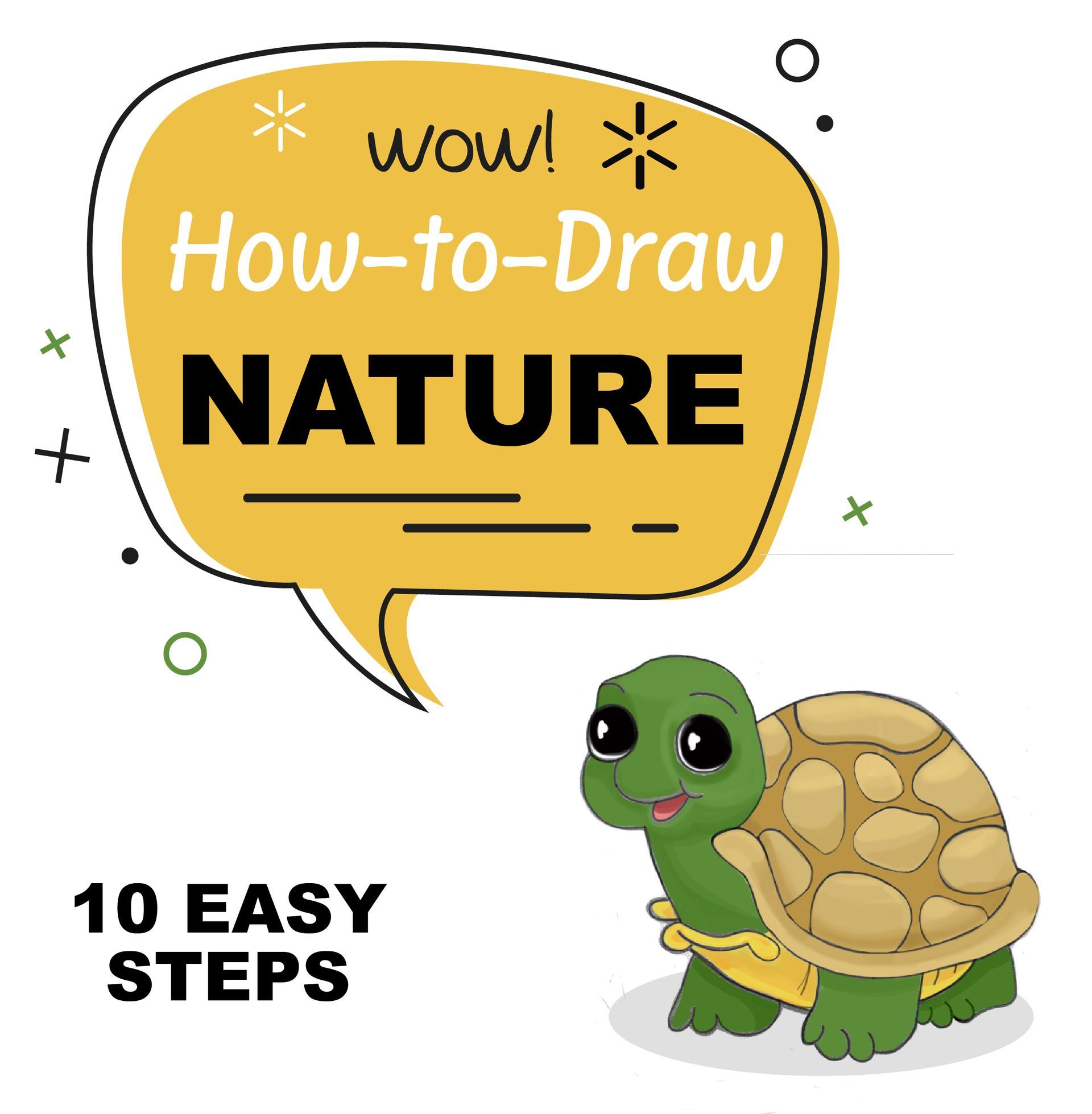 Cartoon of a turtle beside a speech bubble saying