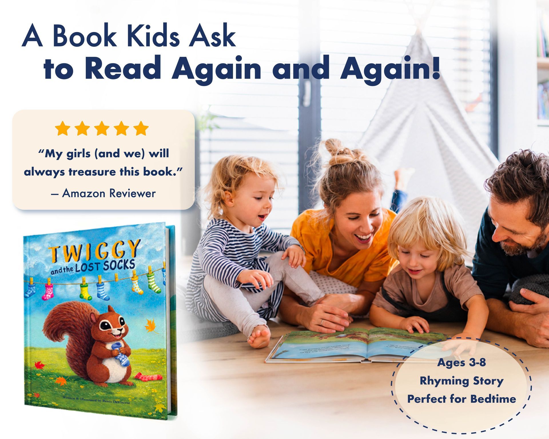 Twiggy and the Lost Socks is a children's adventure picture book for reading aloud.