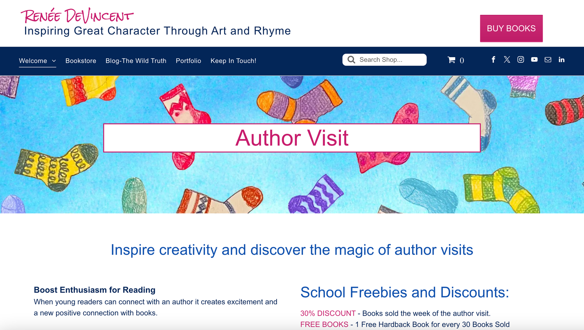 Website page with header,