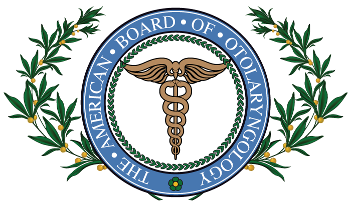 The logo for the american board of otolaryngology