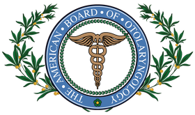 The logo for the american board of otolaryngology