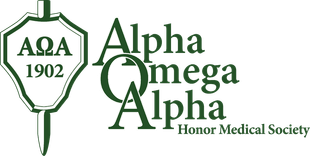 The logo for alpha omega alpha honor medical society