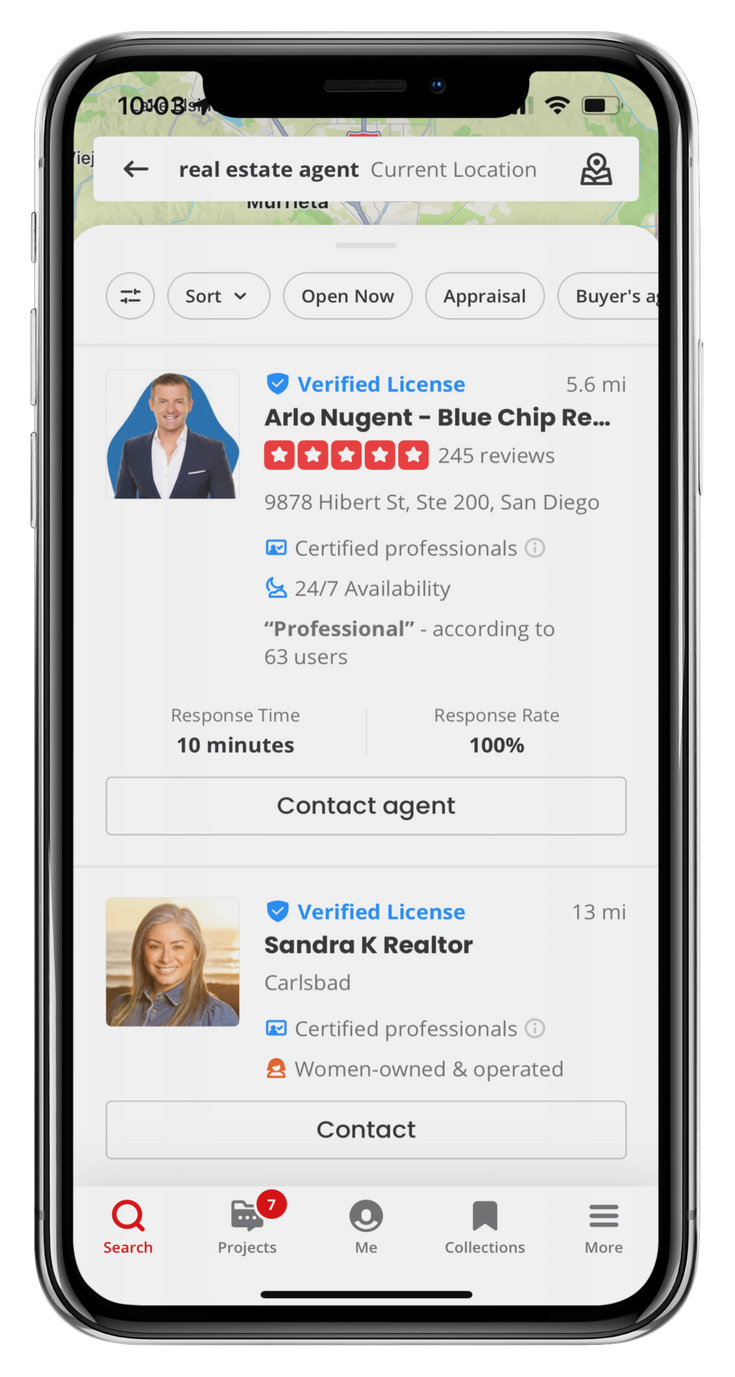 Yelp Ads on a mobile device