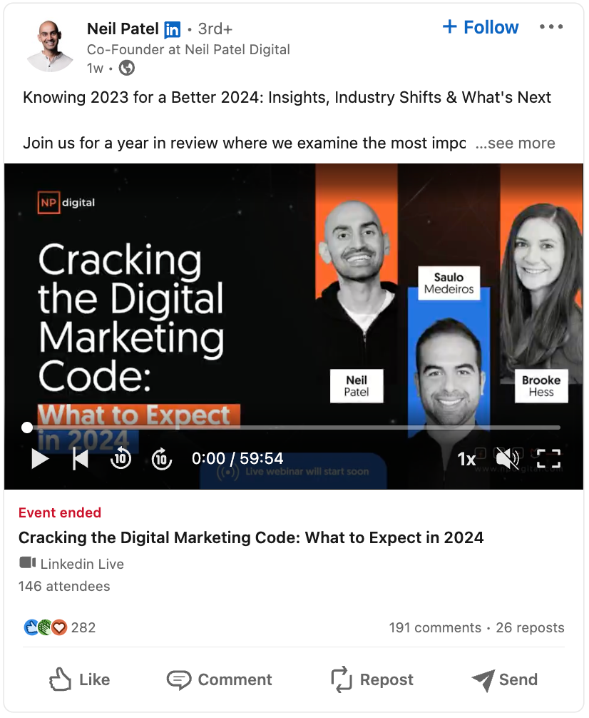 LinkedIn Live Post