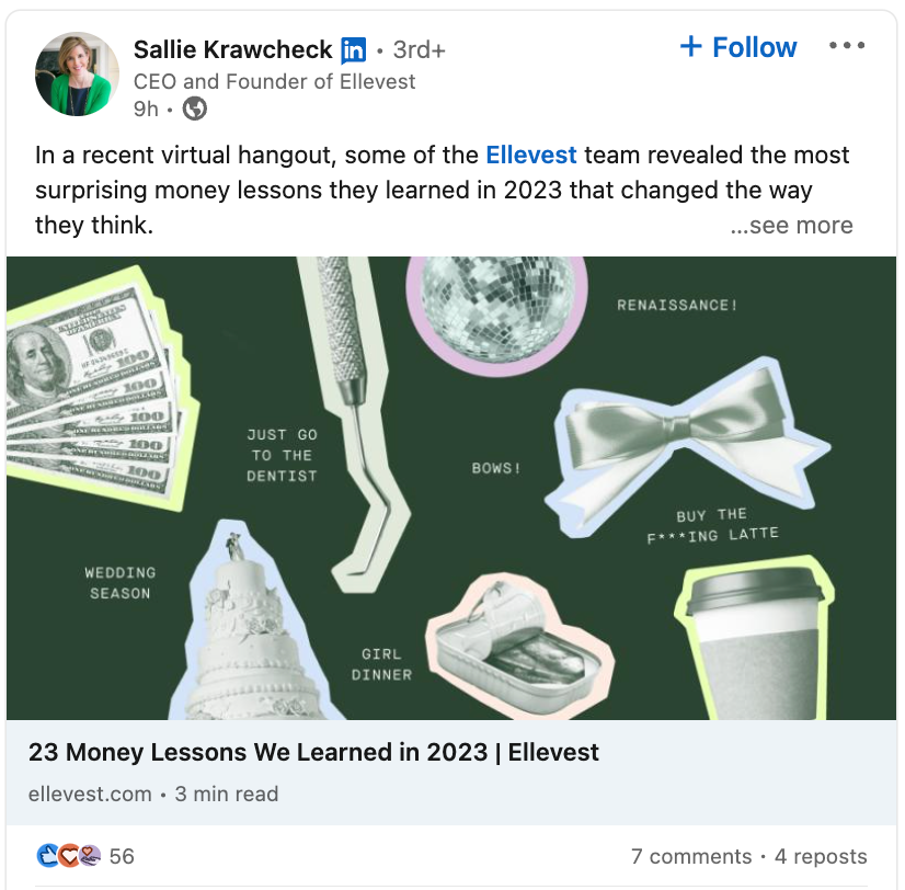 LinkedIn article post