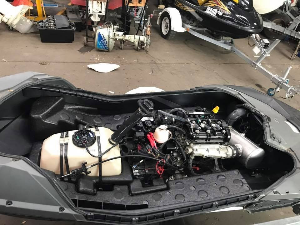 The Engine of A Jet Ski Is Visible in A Garage — Don's Marine Repairs in Woy Woy, NSW